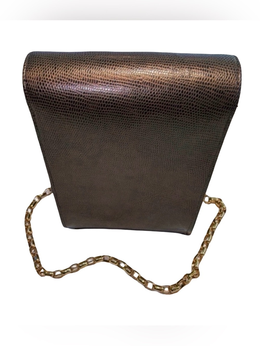 RODO Italy Structured Hard Case Evening Bag I Gold Link Strap | NWOT - Picture 5 of 12
